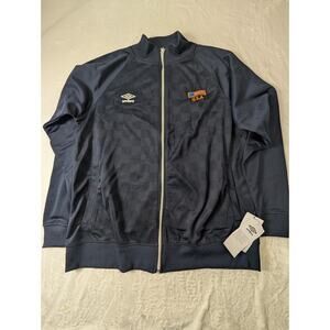 Umbro Mens Large Soccer Football USA American Track Jacket Navy Checkered NWT